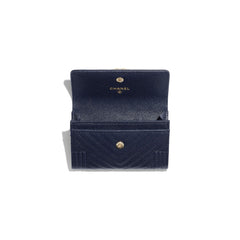 Chanel Boy Chanel Flap Card Holder Black