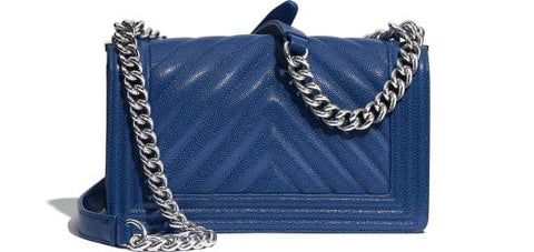 Chanel Boy Medium Handbag Navy Blue