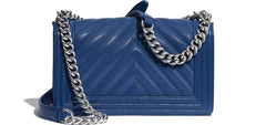 Chanel Boy Medium Handbag Navy Blue