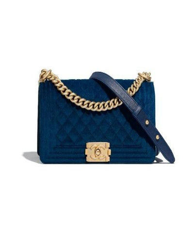 Chanel Boy Medium Handbag Blue