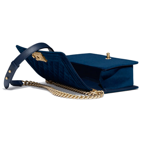 Chanel Boy Medium Handbag Blue