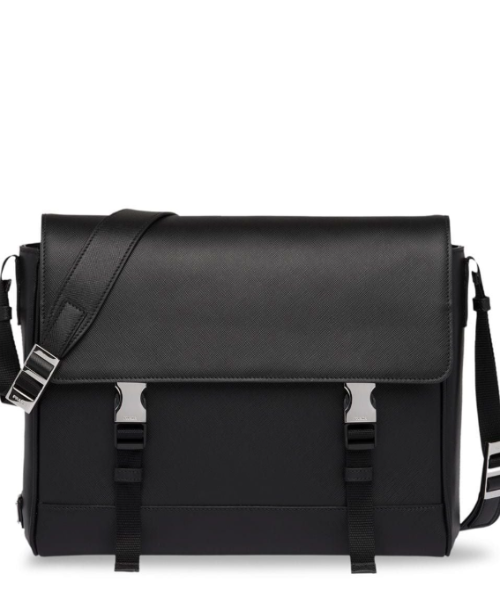 Prada Saffiano Leather Shoulder Bag Black
