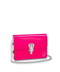 LV Cherrywood Chain Wallet Patent Leather Monogram Berlingot Pink