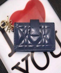 Lady Dior Calfskin Card Holder Denim Blue