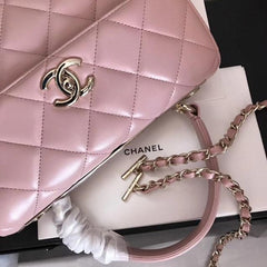 Chanel Small Flap Bag With Top Handle Pink