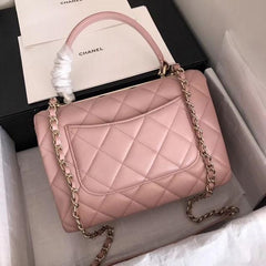Chanel Small Flap Bag With Top Handle Pink