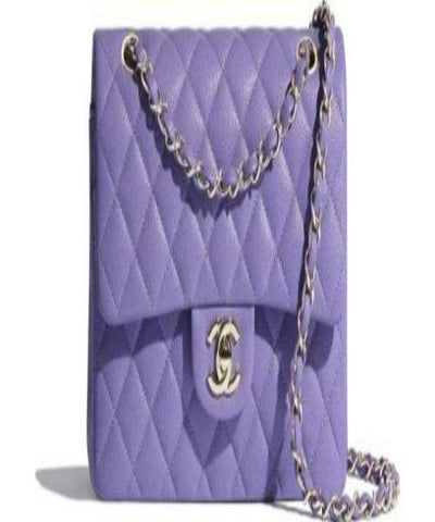 Chanel Classic Clutch With Chain – CWC Caviar purpul Gold-Toned