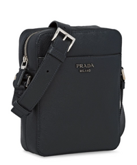 Prada Saffiano Leather Shoulder Bag Black