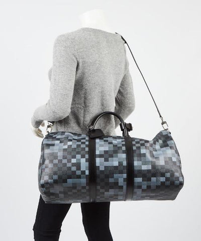 LV Keepall Bandoulière 50 Gray Pixel