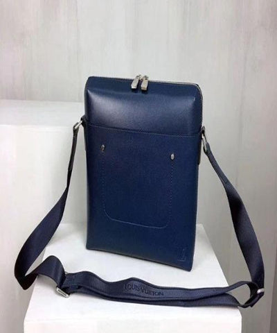 LV Pochette Grigori Cowhide Leather Dark Blue