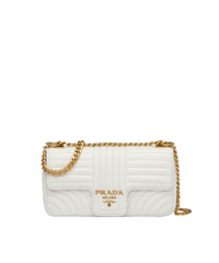 Prada Diagramme Medium Leather Bag White