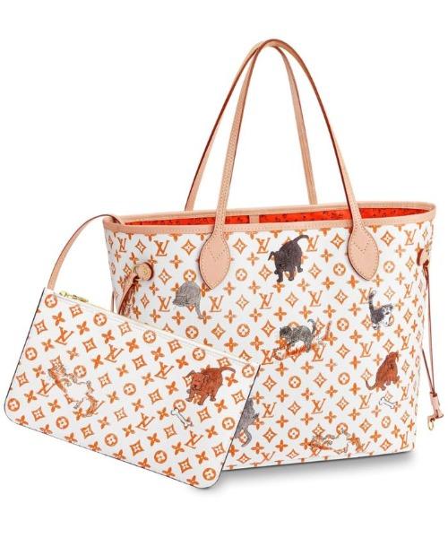 LV Neverfull MM Catogram White/Orange