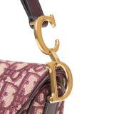 Mini Dior Burgundy Oblique Saddle Bag
