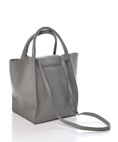 Celine Small Big Bag With Long Strap In Supple Grained Calfskin Grey
