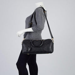 LV Speedy Bandouliere 30 Monogram Empreinte Leather Noir