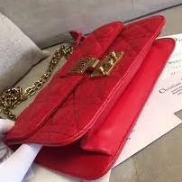 Dior Lambskin DiorAddict Flap Bag Red