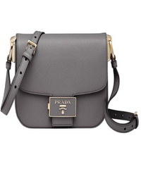 Prada Emblème Saffiano Leather Bag Grey