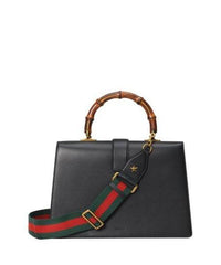 Gucci Dionysus Large Smooth Leather Bamboo Top Handle Bag Blue/Green/Red