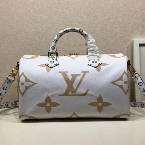 LV Speedy Bandouliere 30 Monogram Geant White