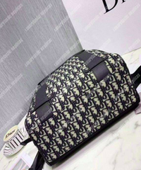 Dior Beige And Black Dior Oblique Jacquard Backpack