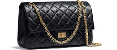 Chanel 2.55 Handbag Aged Calfskin Black