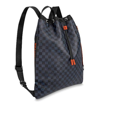 LV Drawstring Backpack Damier Colbat Race