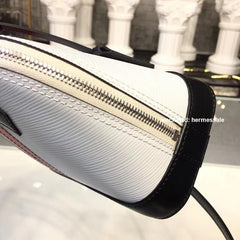 LV Alma BB Epi Leather Two-Tone White