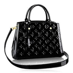 LV Montaigne BB Tote Bag Monogram Vernis Black