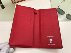 LV Brazza Wallet Epi Leather Hexagon Red