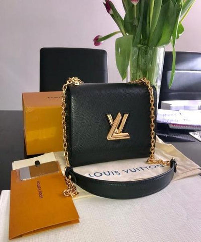 LV Twist MM Epi Leather Black Gold-Colored Lock