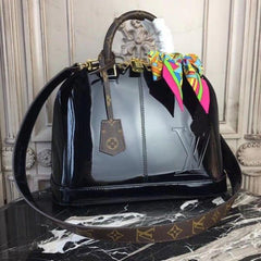 LV Alma PM Bag Patent Leather Black