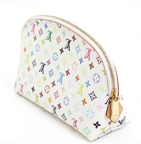 LV Multicolor Cosmetic Pouch GM White
