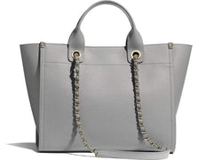 Chanel Deauville Fabric Tote Gray best quality