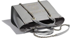 Chanel Deauville Fabric Tote Gray