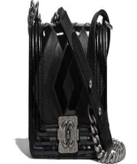 Chanel Boy Medium Handbag Lambskin Black