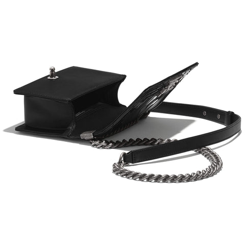 Chanel Le Boy Wallet On Chain – WOC Black Chevron Lambskin