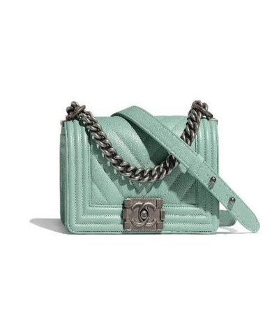 Chanel Boy Medium Caviar Leather Sky Blue