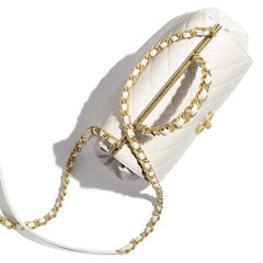 Chanel Small Flap Bag With Top Handle White