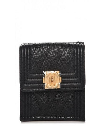 Chanel Boy Small Flap Wallet Black